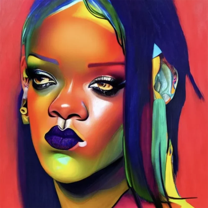 Rihanna in the style of George Condo     72